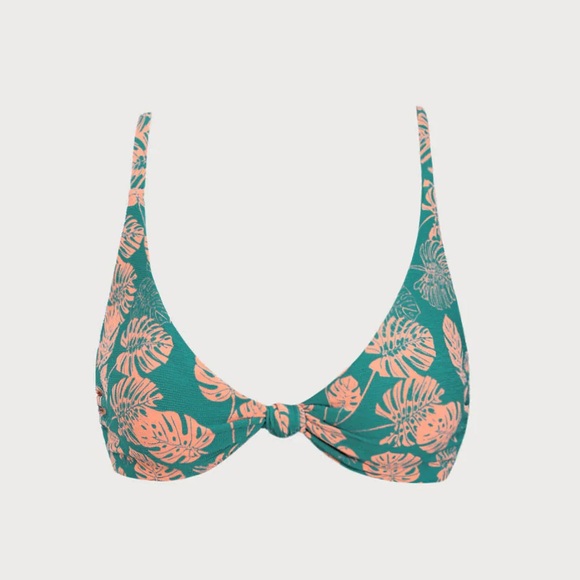 Berlook Green Floral Reversible Bikini Top & Tie Bottom - Picture 8 of 12